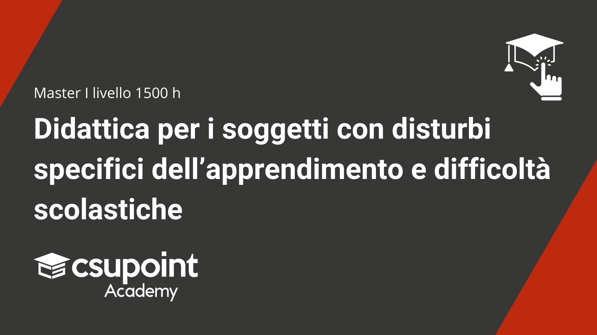 Didattica e psicopedagogia per i soggetti con disturbi specifici dell’apprendimento e difficoltà scolastiche.