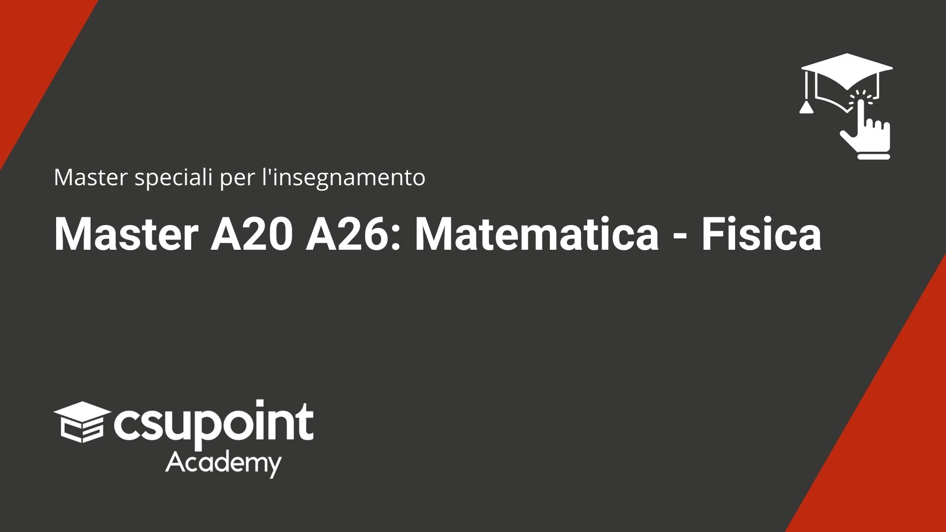 Master A20 A26 Matematica - Fisica