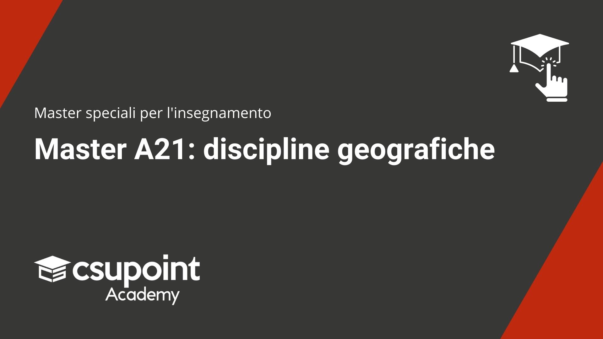 Master A21 discipline geografiche