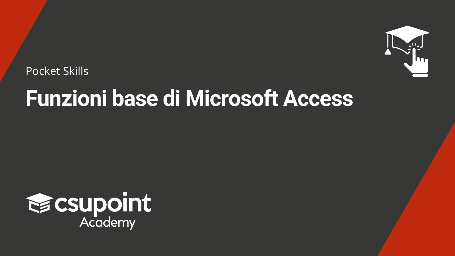 Funzioni base di Microsoft Access