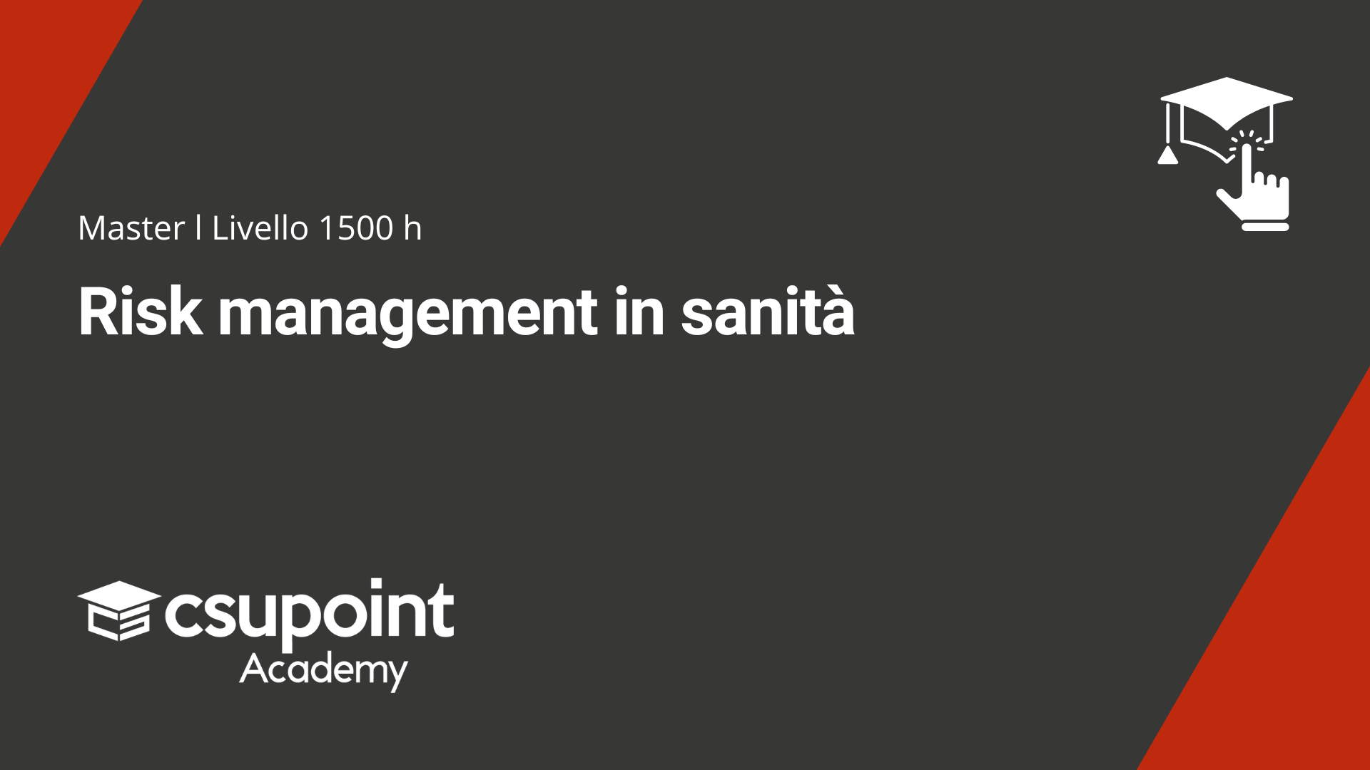 Master in Risk management in sanità online