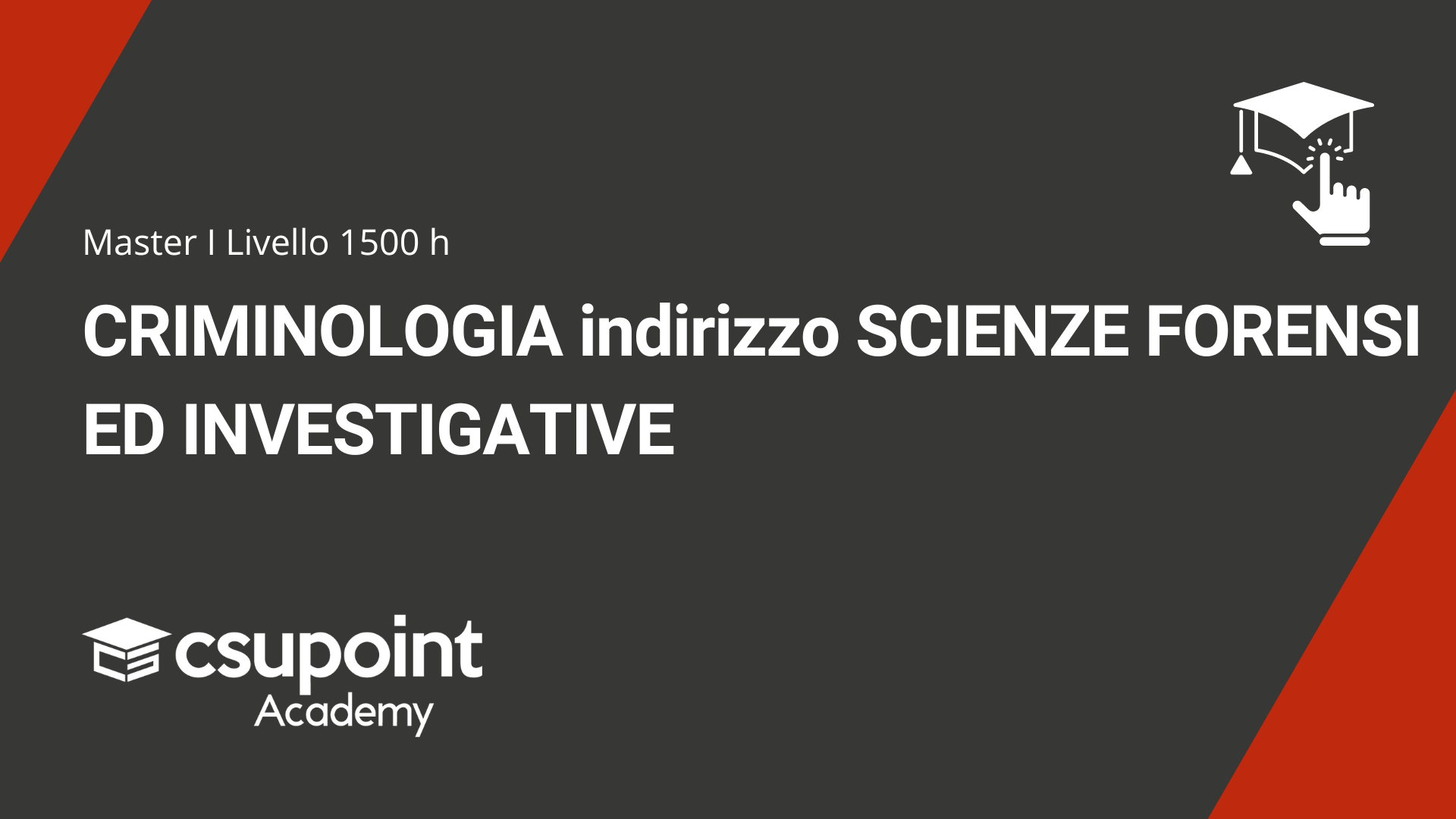 master online Master in criminologia: indirizzo scienze forensi e investigative