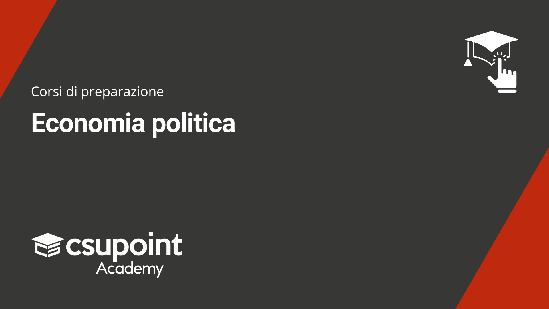 Corsi di preparazione: corso in economia politica