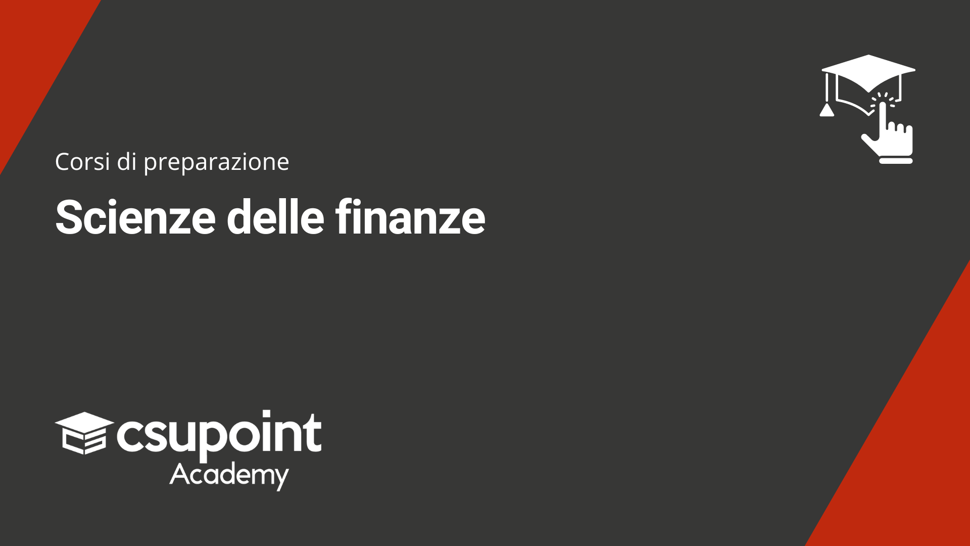 Corsi di preparazione: corso in scienze delle finanze