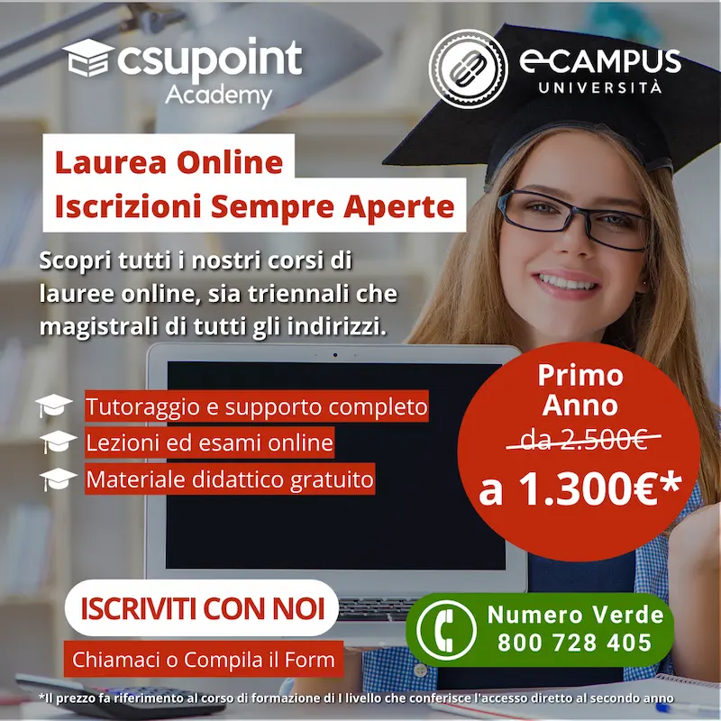 Promo laurea online Ecampus il primo anno costa la metà