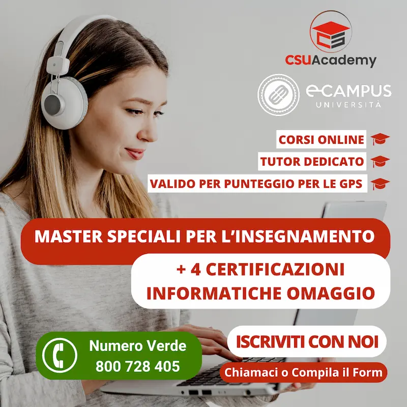 Promo master speciali per l'insegnamento online