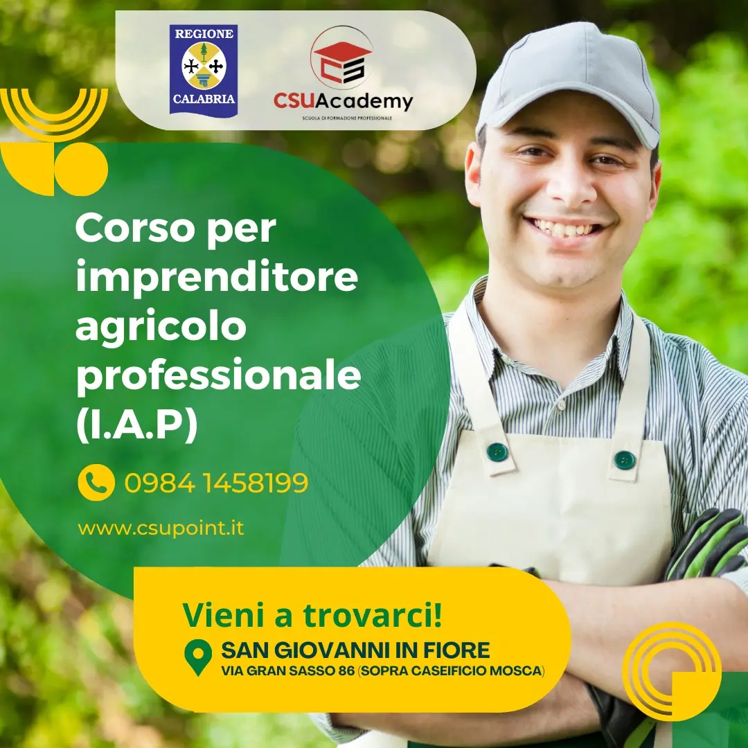 Corso IAP Calabria: imprenditore agricolo professionale