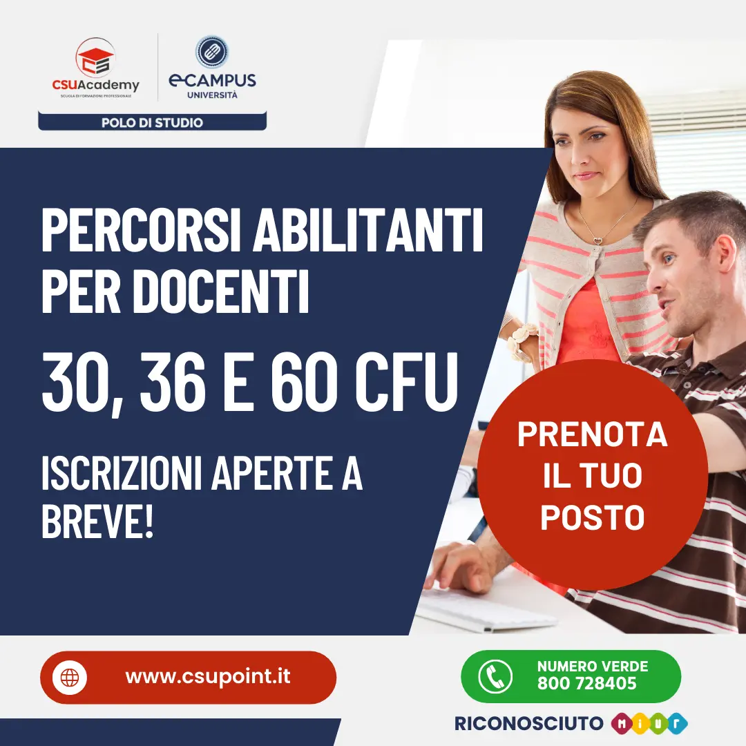 Via ai percorsi abilitanti docenti 60, 36, 30 CFU