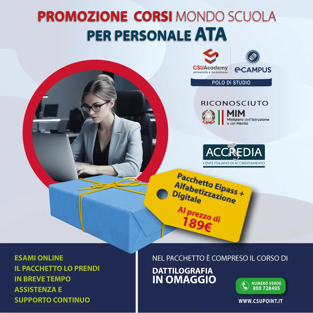 Eipass + Alfabetizzazione digitale per ATA in offerta