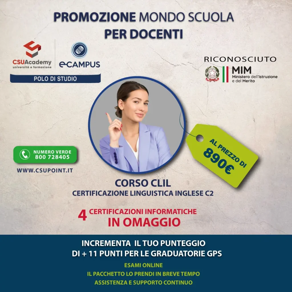 Pacchetto 11 punti per docenti per graduatoria GPS in offerta